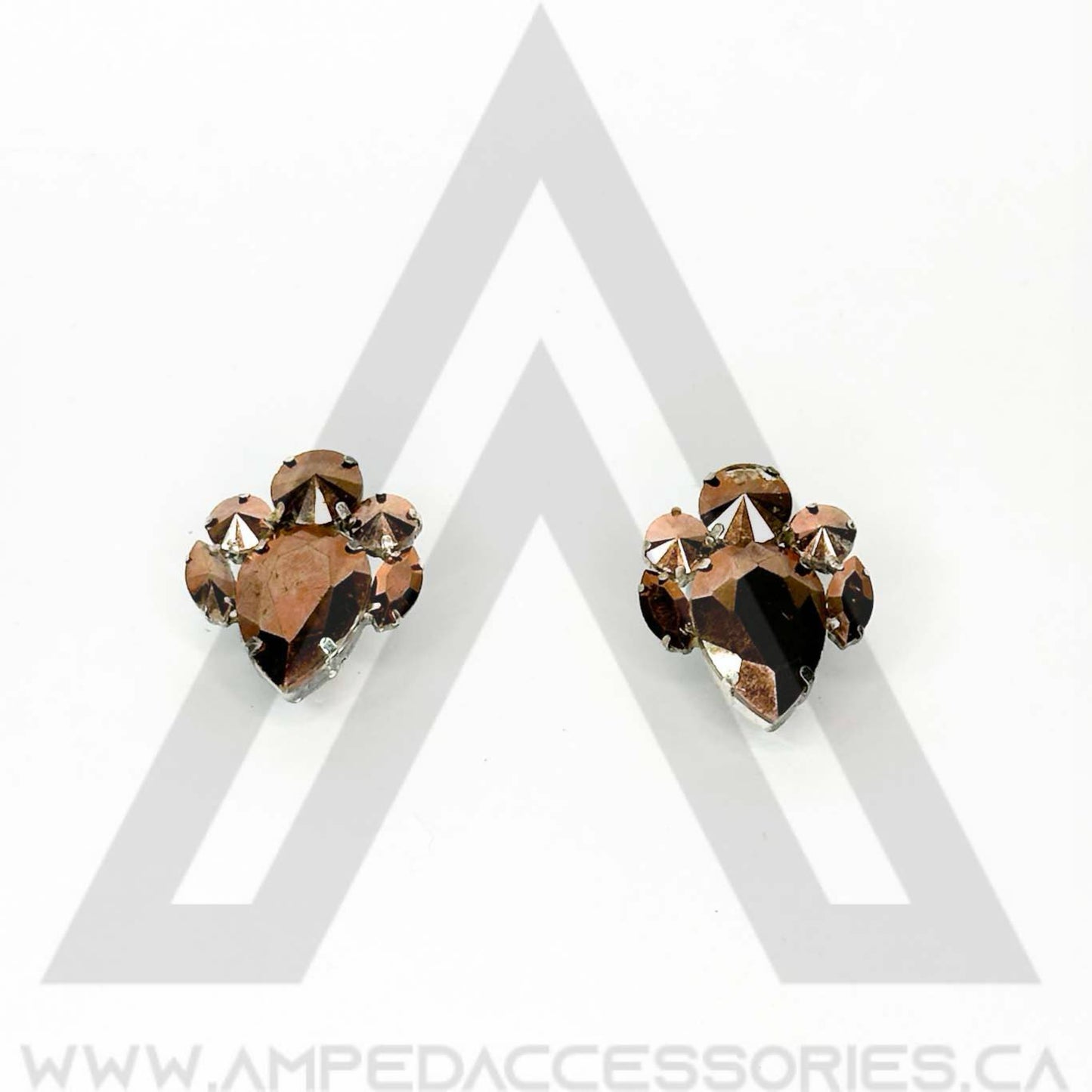 Peach & Rose Gold Button Earrings