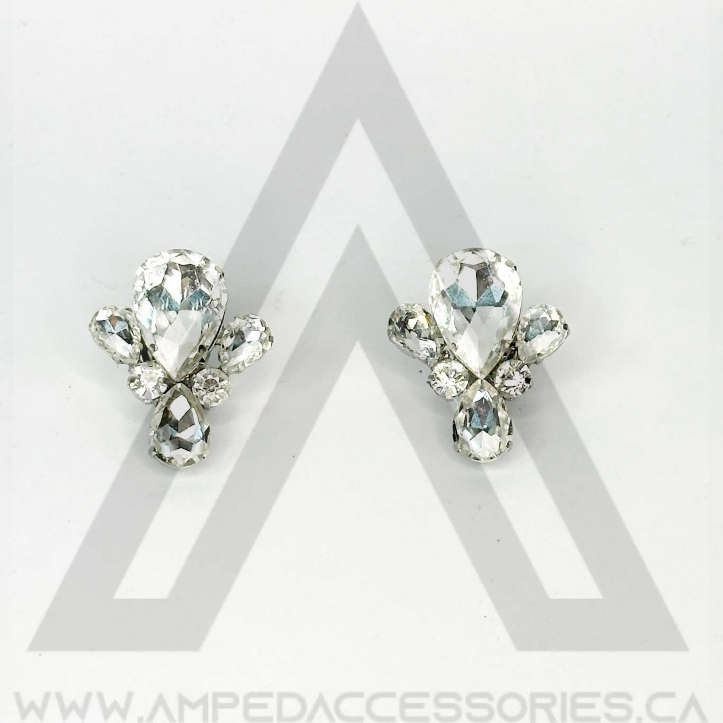 Clear Button Earrings