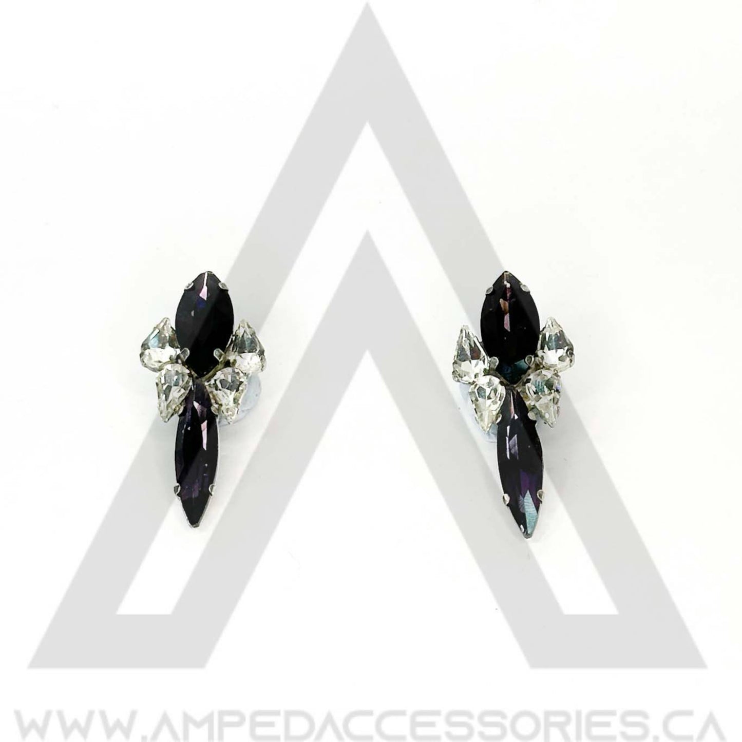 Purple Button Earrings