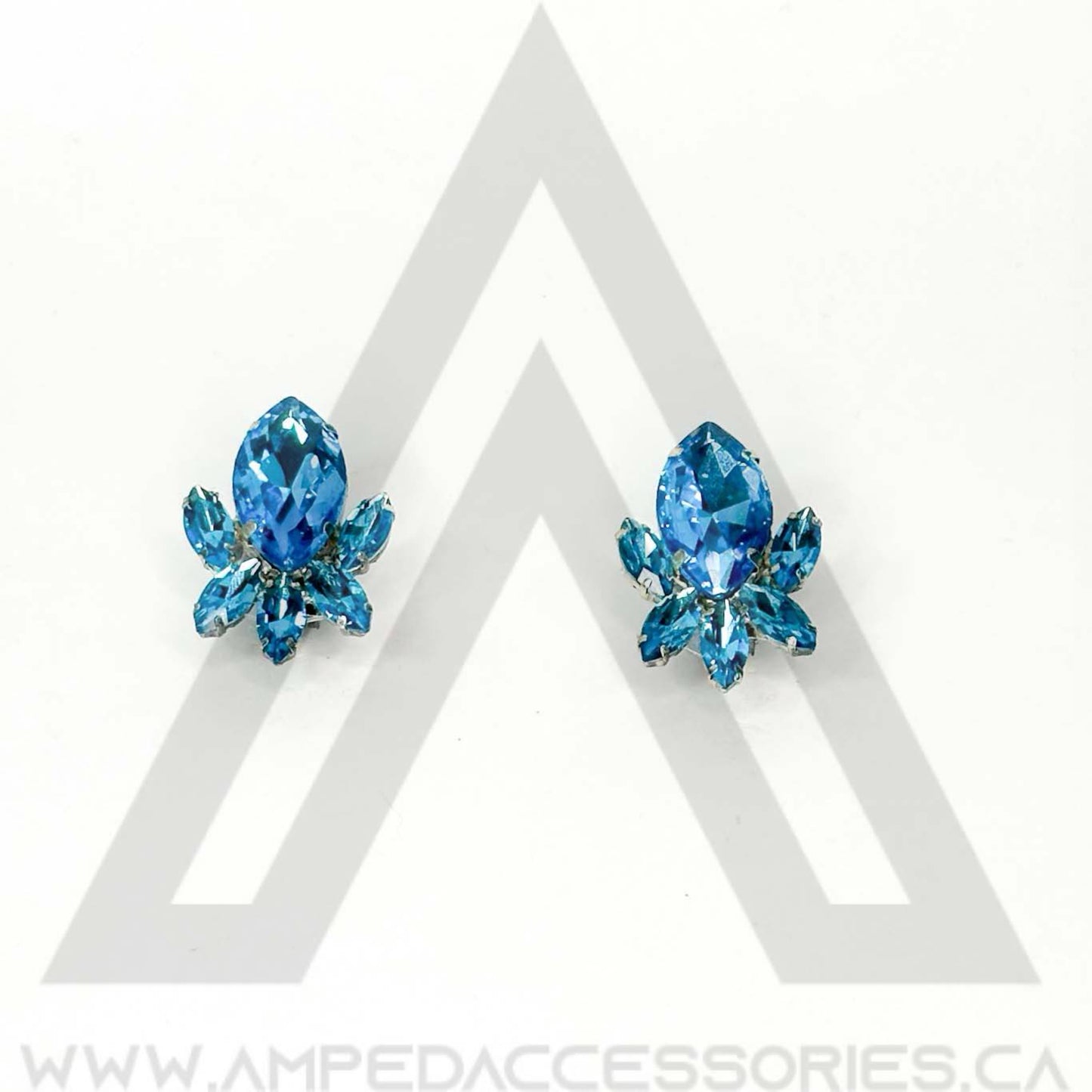 Aqua Button Earrings
