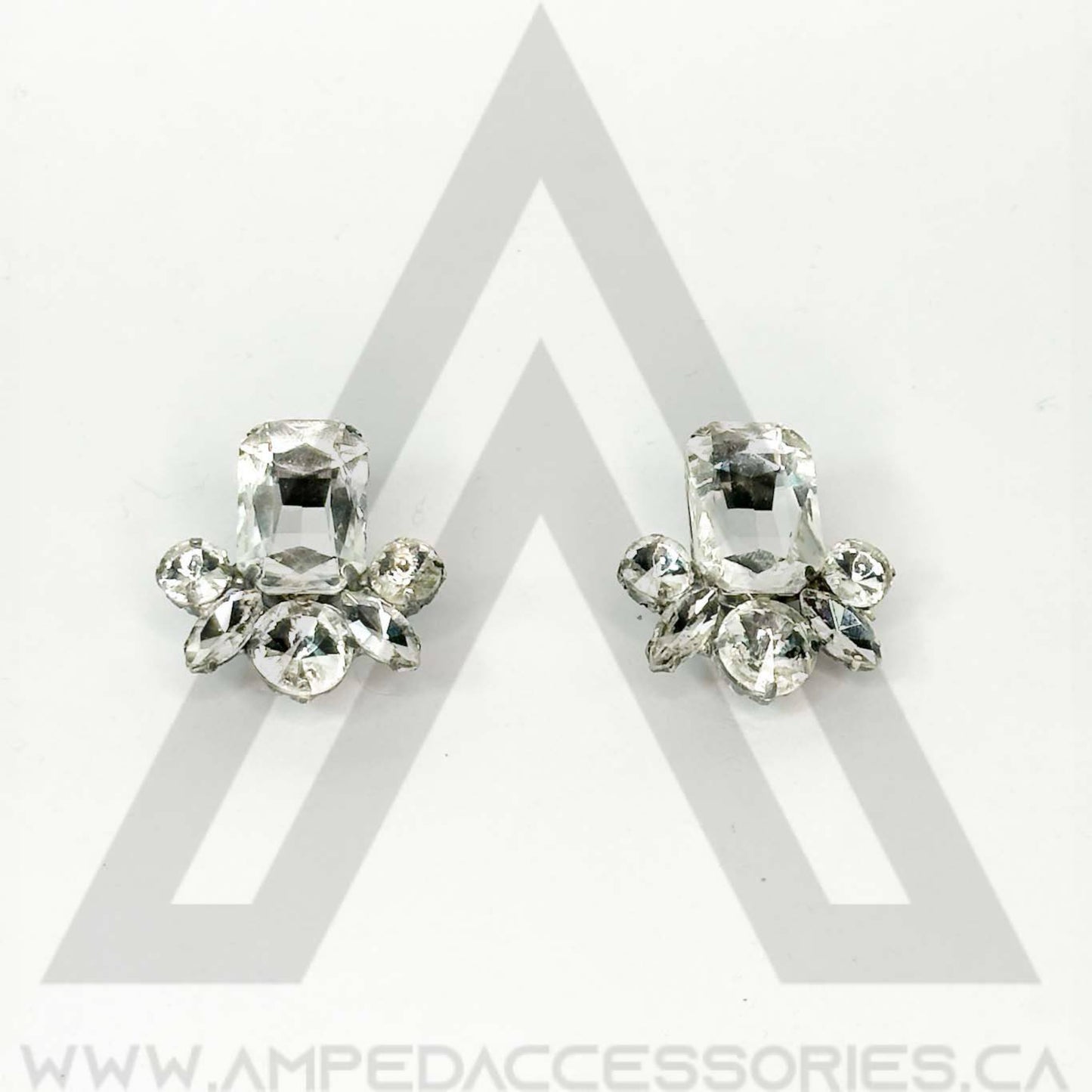 Clear Button Earrings