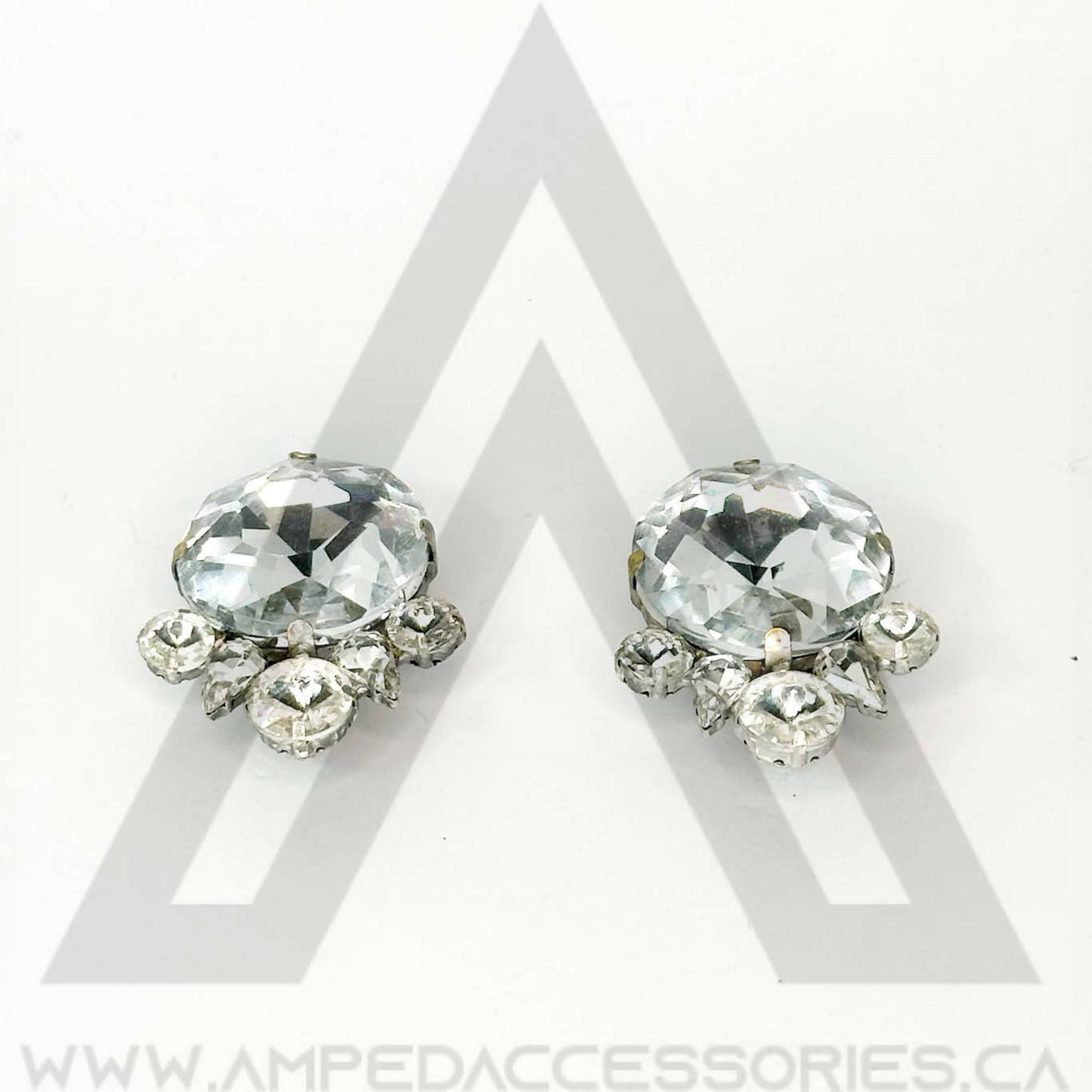 Clear Button Earrings